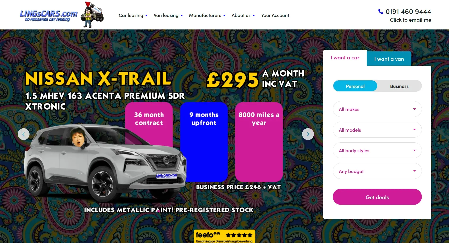 A cluttered, chaotic landing page crowded with clashing colours and competing offers